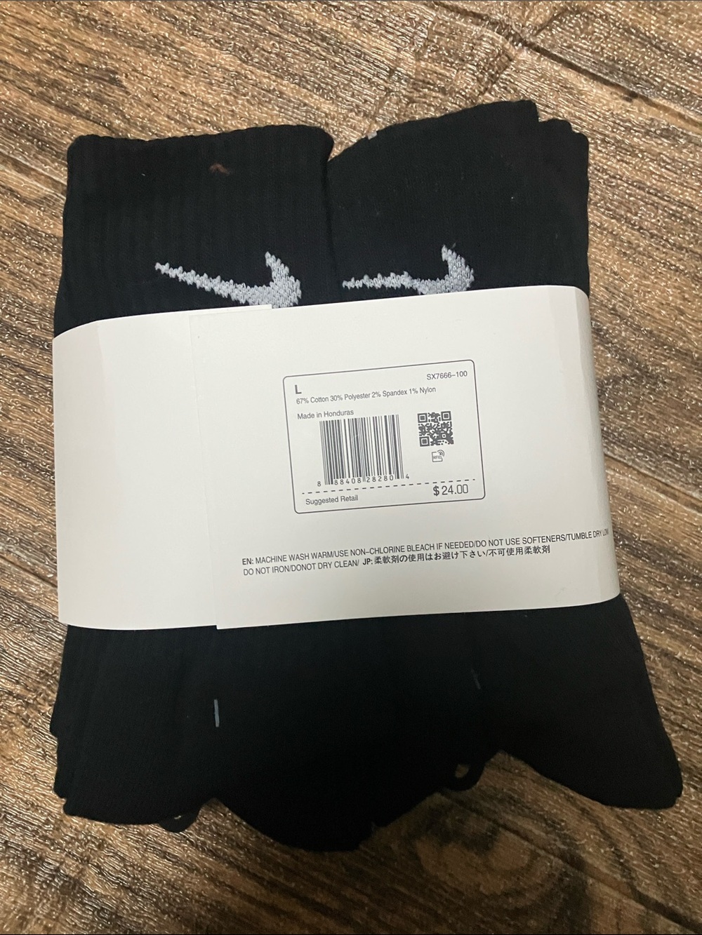 Nike Everyday Black Crew Socks - 6 Pack - Picture 3 of 4